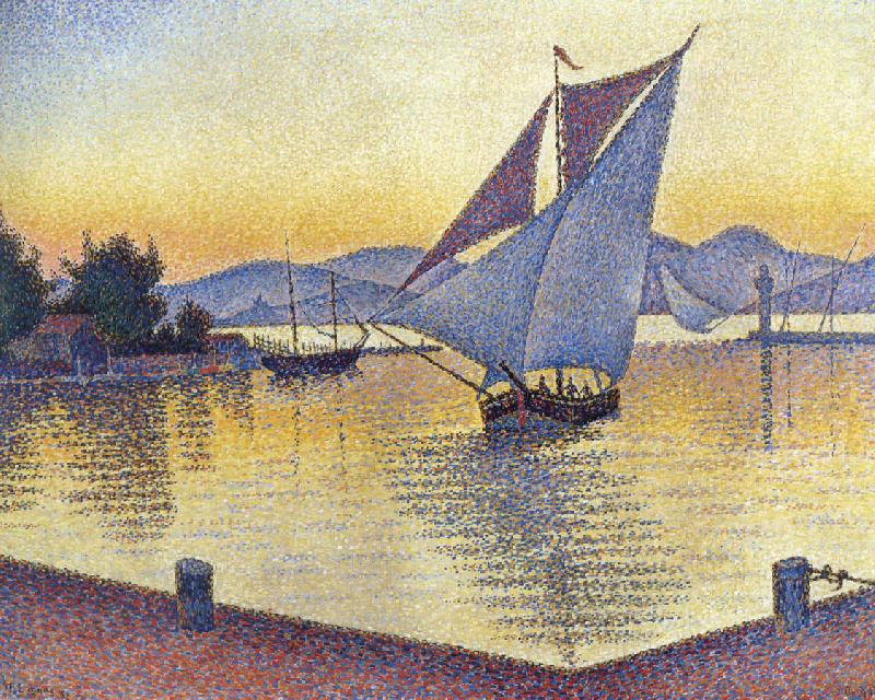 Paul Signac port at sunset